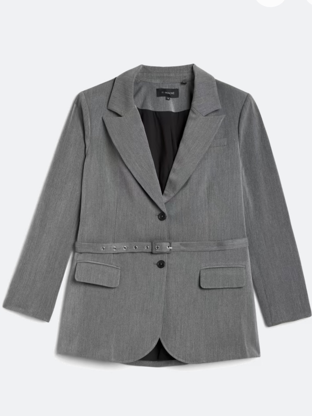 Tailored Grey Belted Blazer Jacket and Slacks - Women, suit